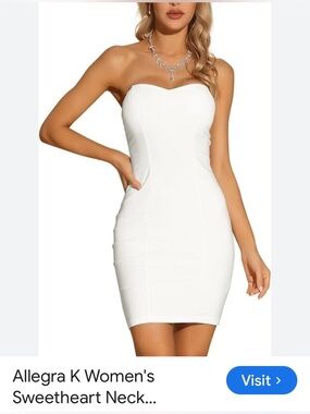Allegra K Women's
Sweetheart Neck Bodycon
Strapless Mini Dress
